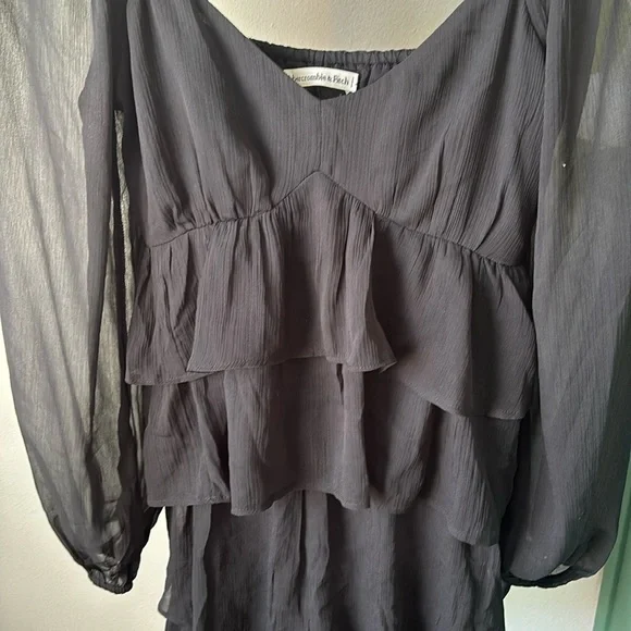 A&F - BLACK RUFFLE DRESS - Picture 6 of 13